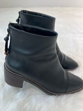Cole Haan Women’s Black Leather Ankle Boots  Waterproof Goth